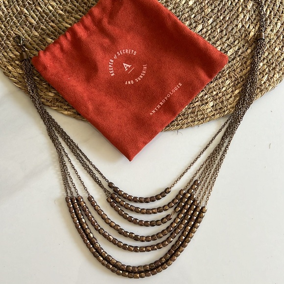 New Anthropologie Copper layer Necklace in gift bag - Picture 8 of 8